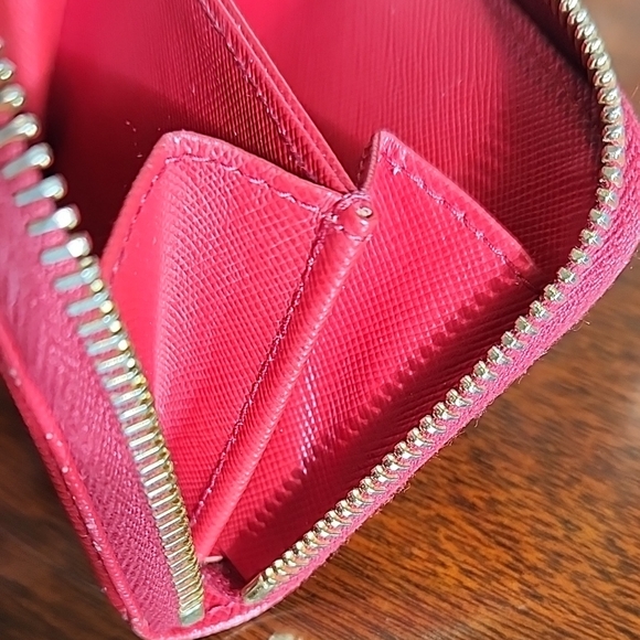 Prada Red Women's Zip. Around Wallet/Card Case - Picture 13 of 14